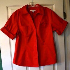 Chico's Red Sateen Shirt